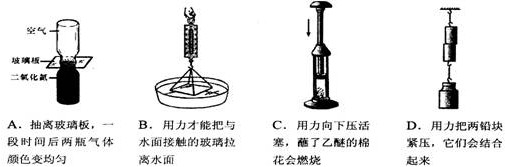 初中物理分子间存在作用力实验